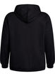 Sweatshirt med h&aelig;tte og print, Sort, Packshot image number 1