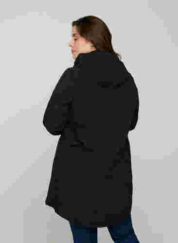 Softshell jakke med hætte, Black solid, Model image number 2