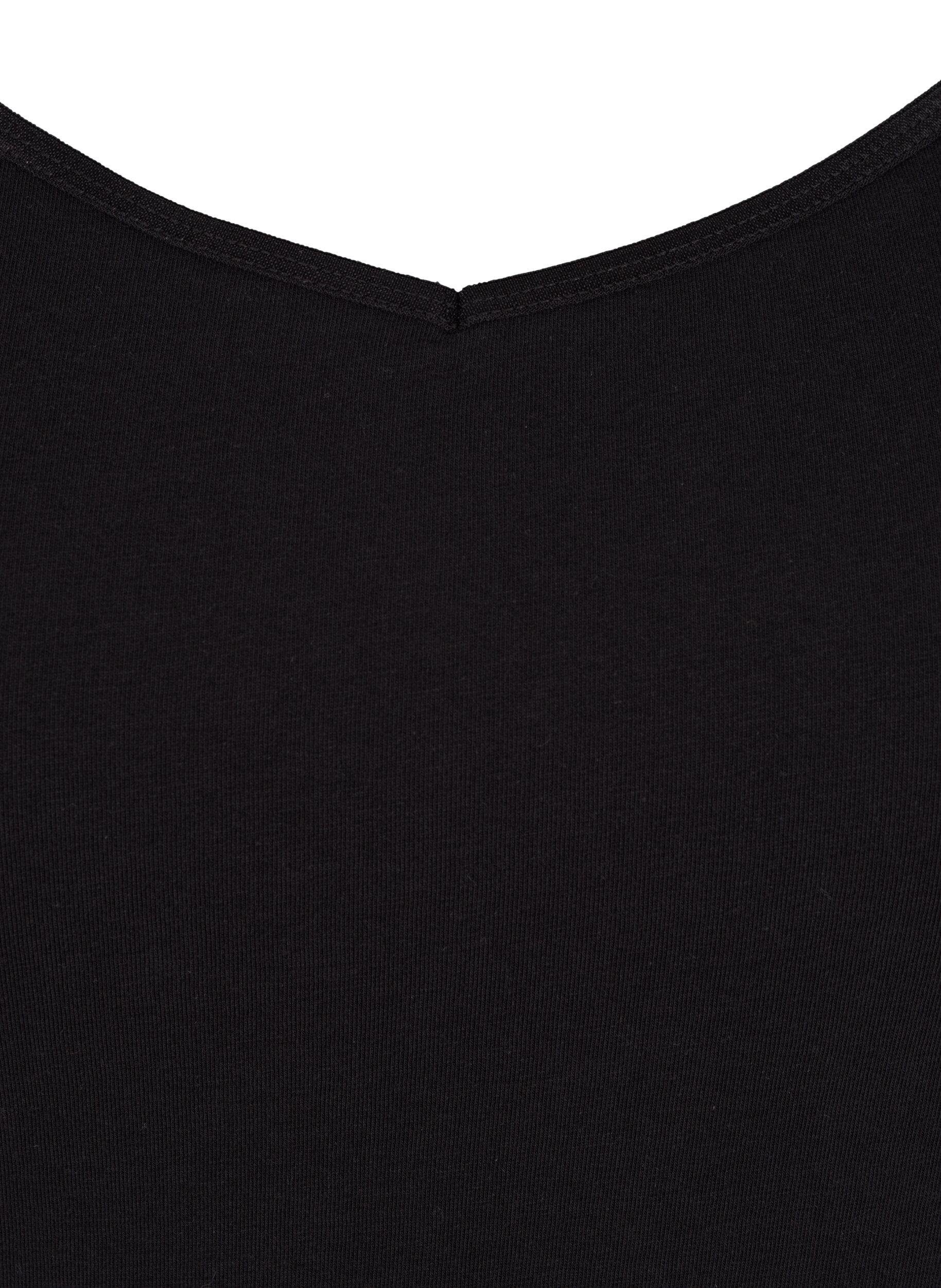 ZizziLang basis top i bomuld, Sort, Packshot image number 2