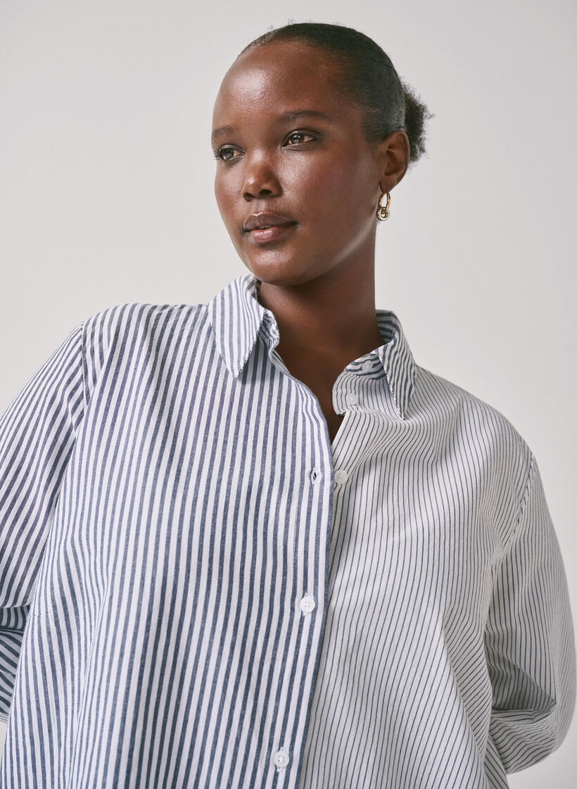 Langærmet skjorte med striber, Lava Smoke Stripe, Image image number 0