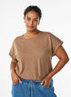Kort&aelig;rmet t-shirt i bomuldsblanding, Brun, Model image number 0