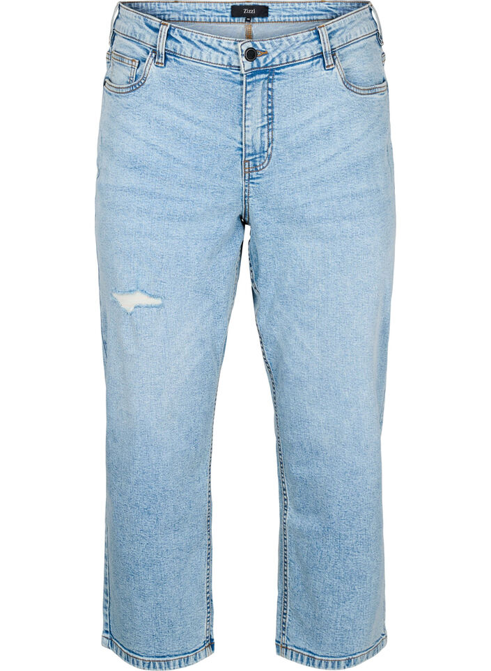 Cropped Vera jeans med sliddetaljer, Bl&aring;, Packshot image number 0