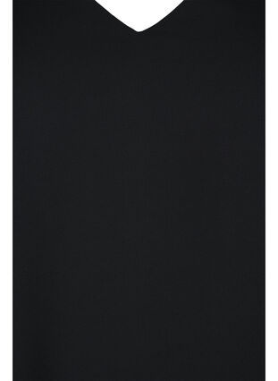 Bluse med 3/4 ærmer og v-hals, Black, Packshot image number 2