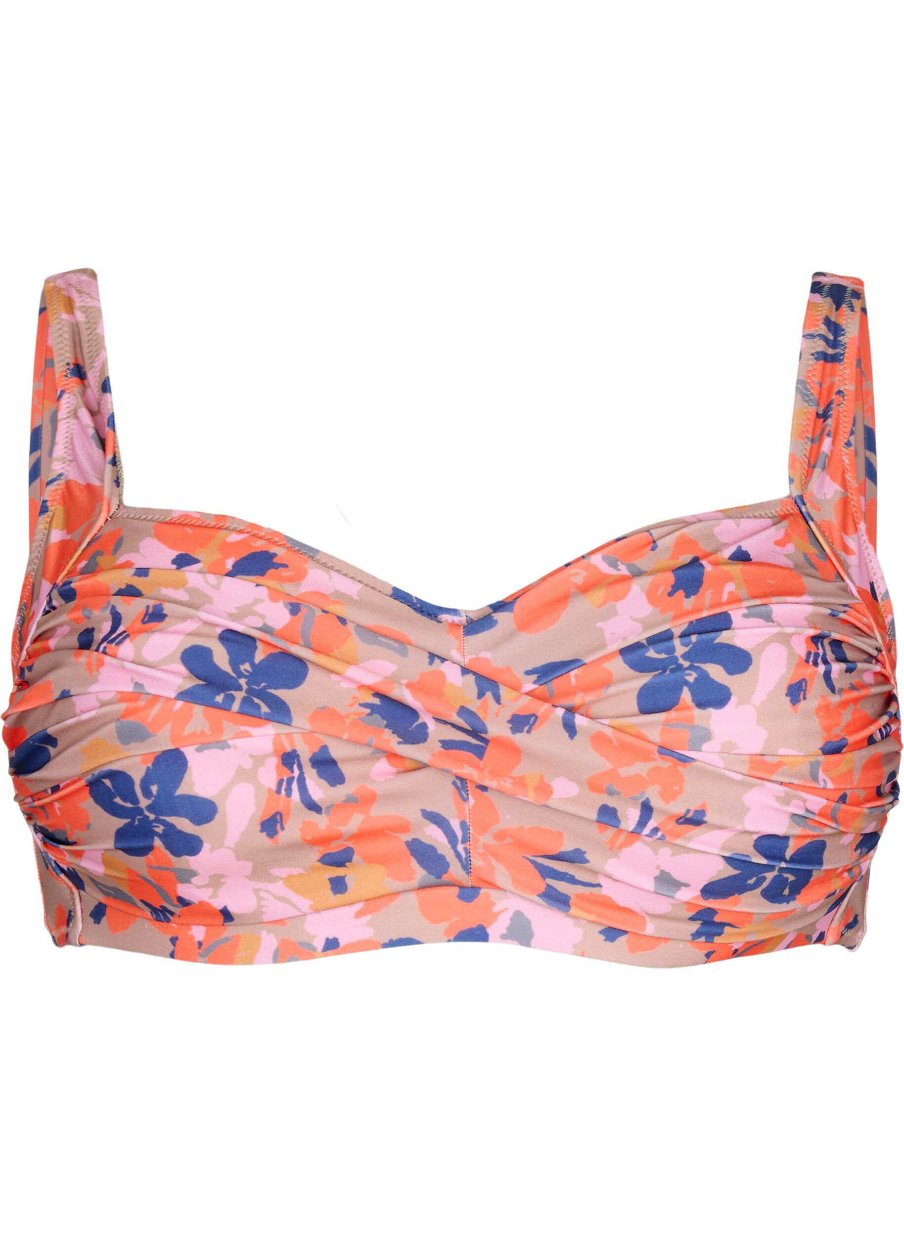 Zizzi Printet bikini overdel, Retro Flower, Packshot image number 0