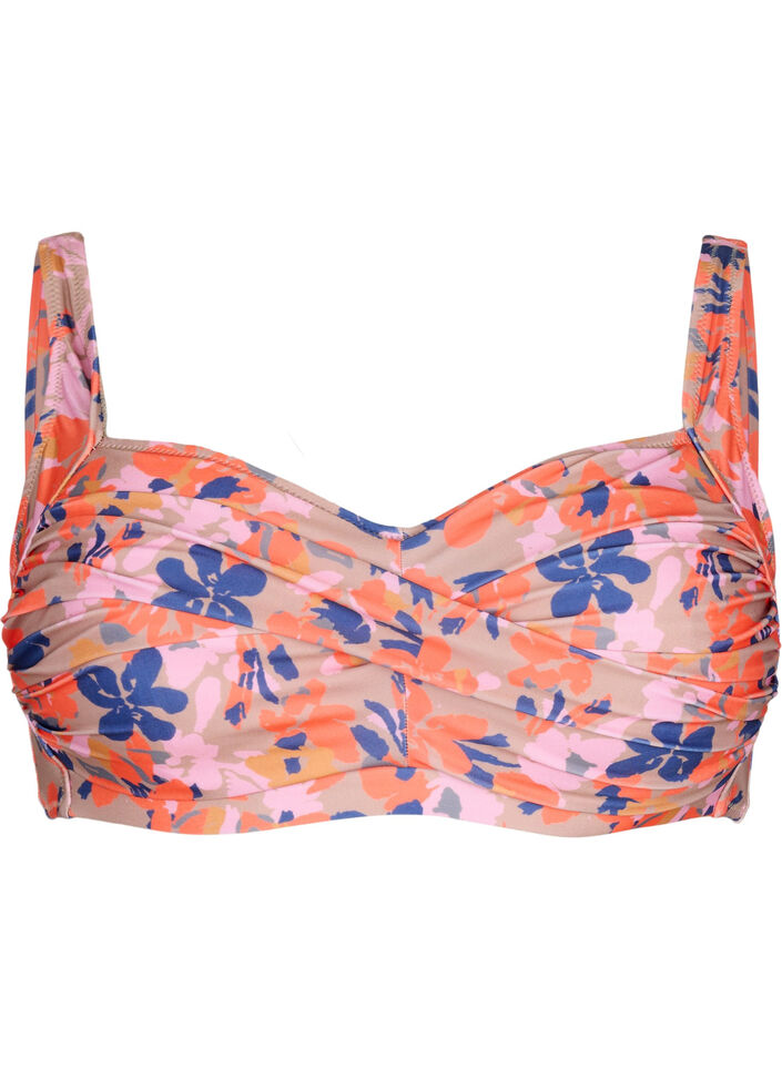 Printet bikini overdel, Retro Flower, Packshot image number 0
