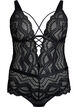 Blonde bodystocking med sn&oslash;re-detaljer, Sort, Packshot image number 0