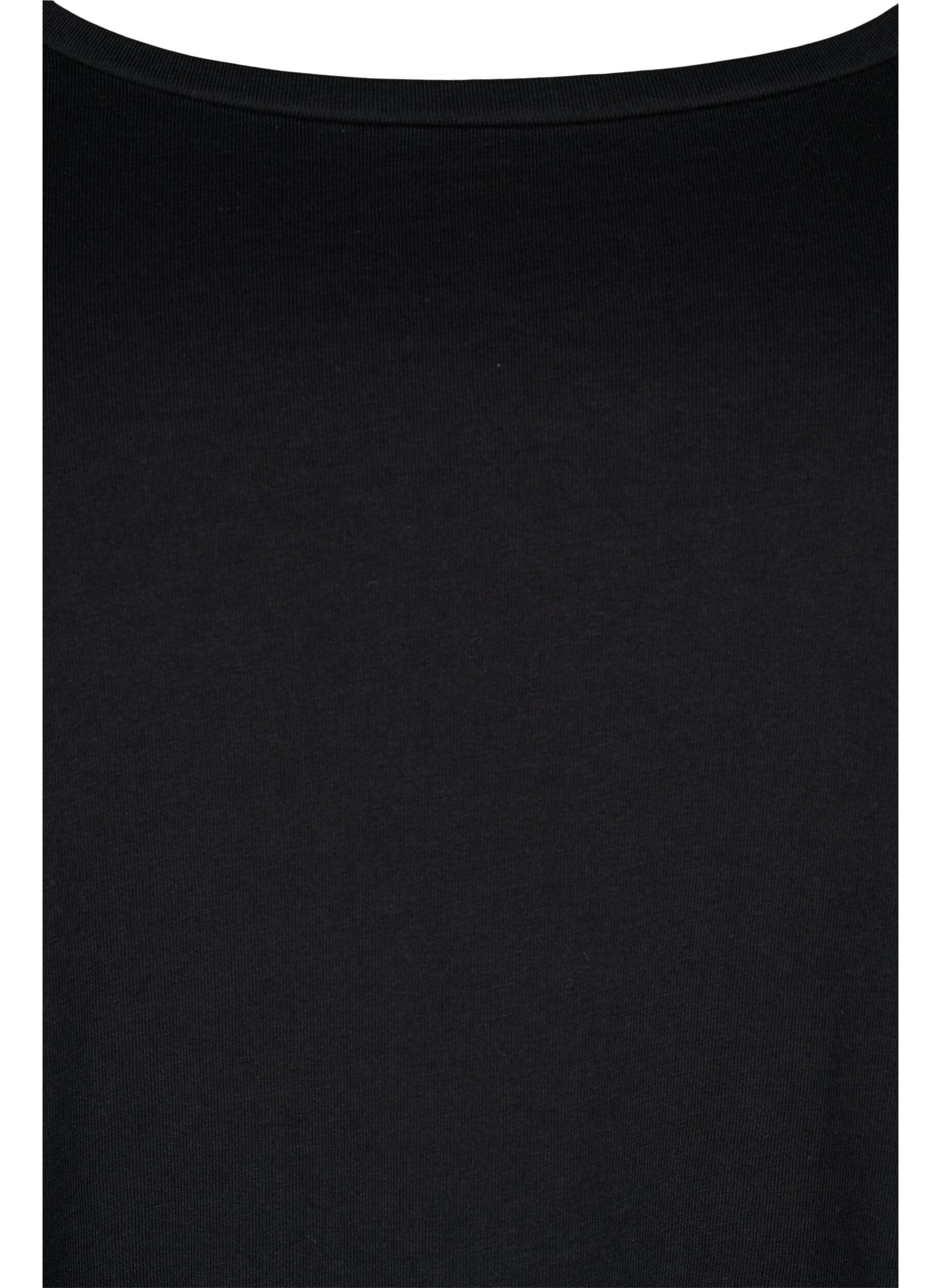 Zizzi 2-pak basis bluse i bomuld, Paisley Purple/Black, Packshot image number 3