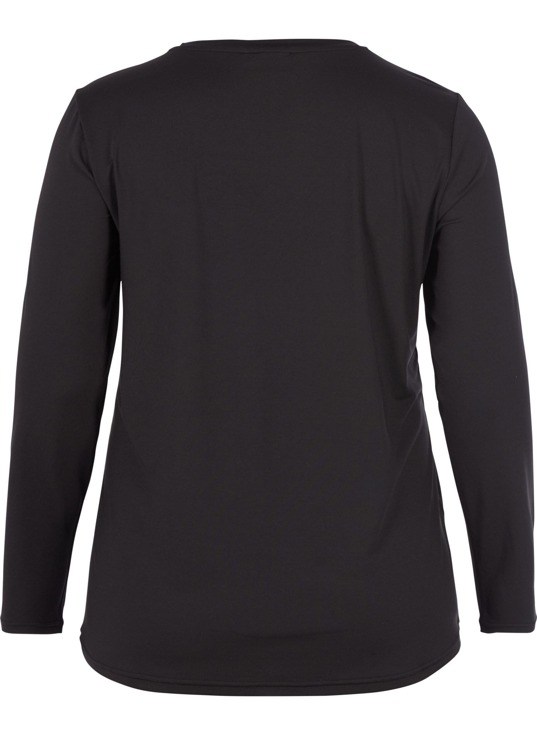 ZizziTr&aelig;ningsbluse med lange &aelig;rmer, Sort, Packshot image number 1