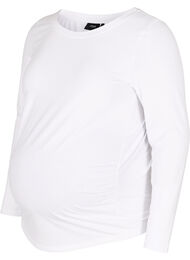Basis graviditets bluse med lange ærmer, White