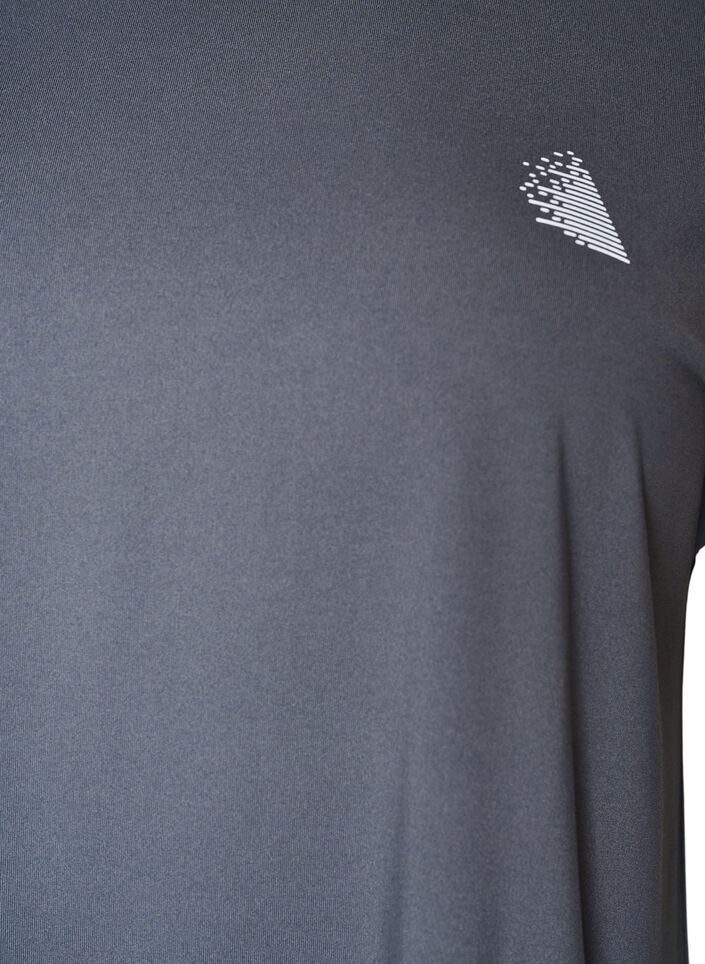 Ensfarvet tr&aelig;nings t-shirt, Gr&aring;, Packshot image number 2