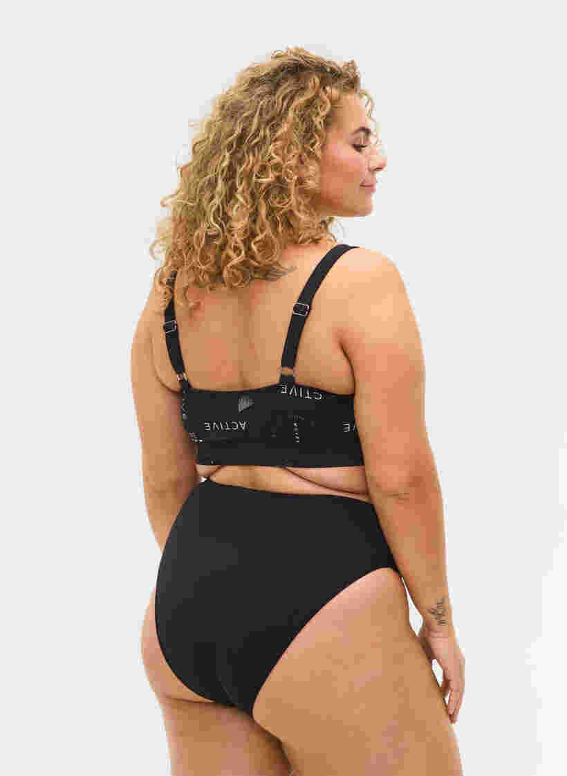 Bikini trusse med høj talje, Black, Model image number 1