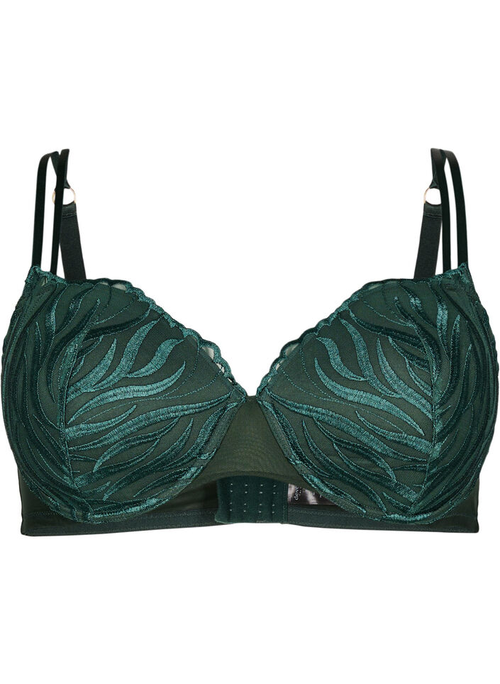 Formstøbt bh med broderi, Grøn, Packshot image number 0