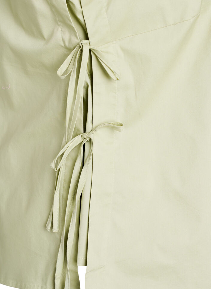 &AElig;rmel&oslash;s top med bindedetalje i siderne, Gr&oslash;n, Packshot image number 3