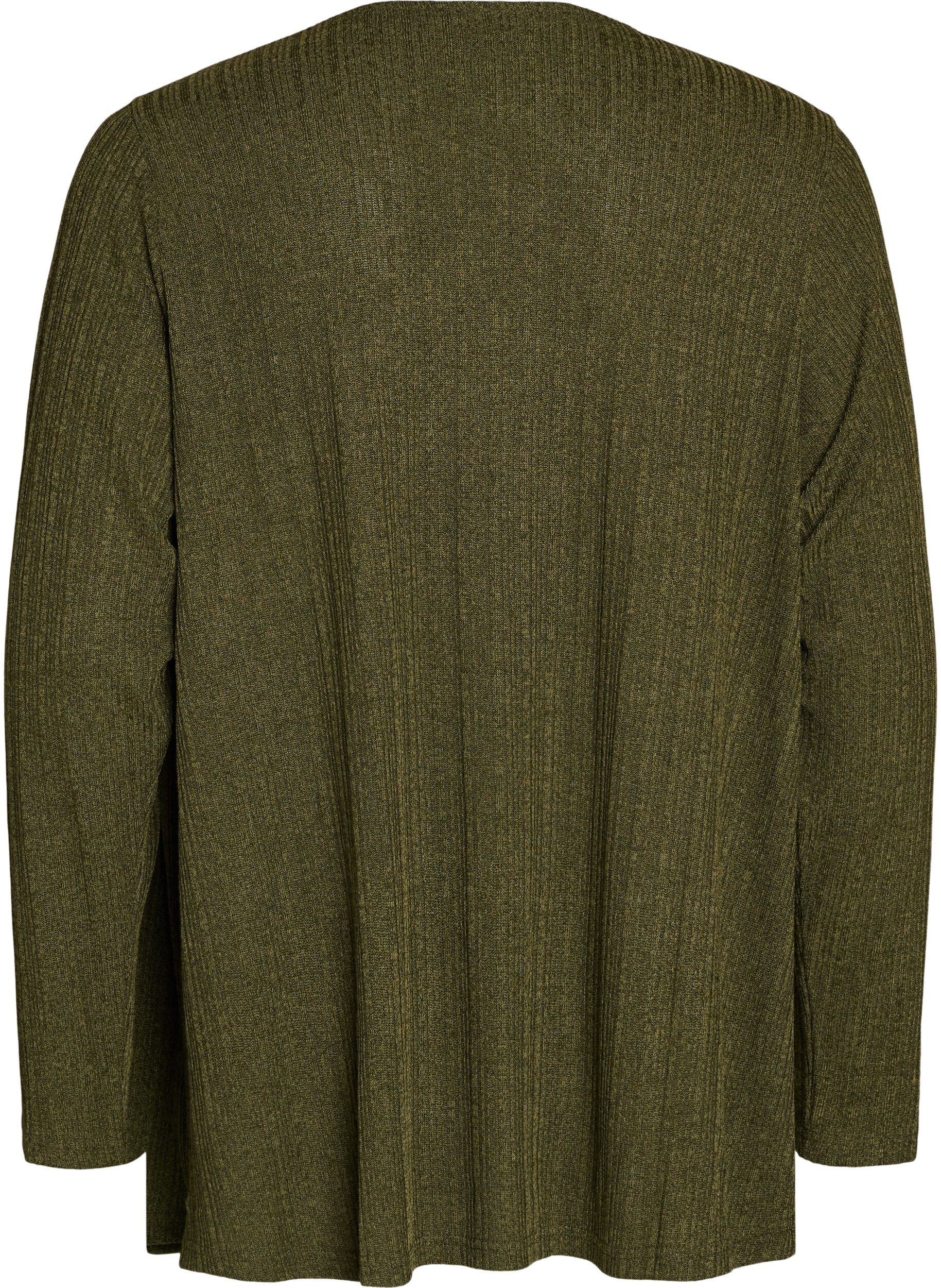 Zizzi&Aring;ben cardigan i struktureret jersey, Bl&aring;, Packshot image number 1
