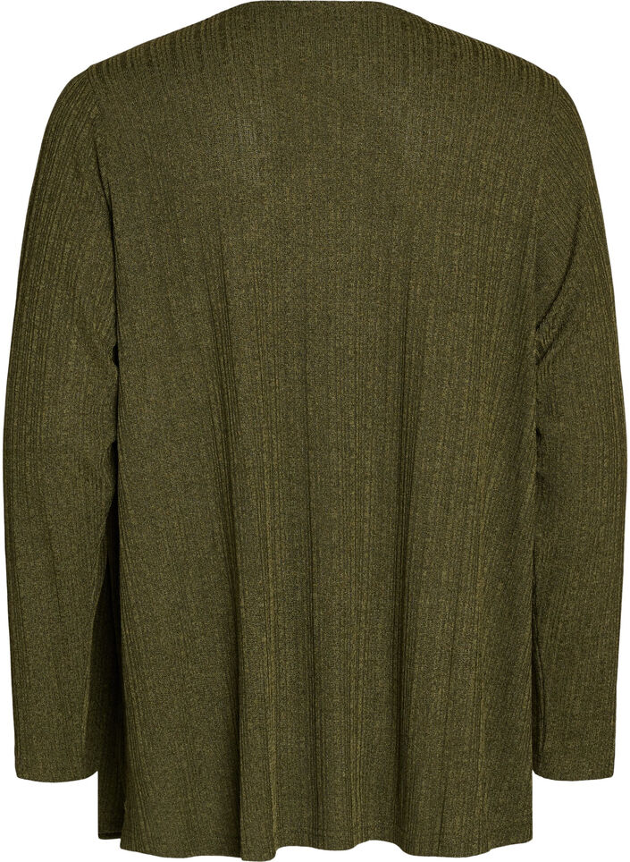 &Aring;ben cardigan i struktureret jersey, Bl&aring;, Packshot image number 1