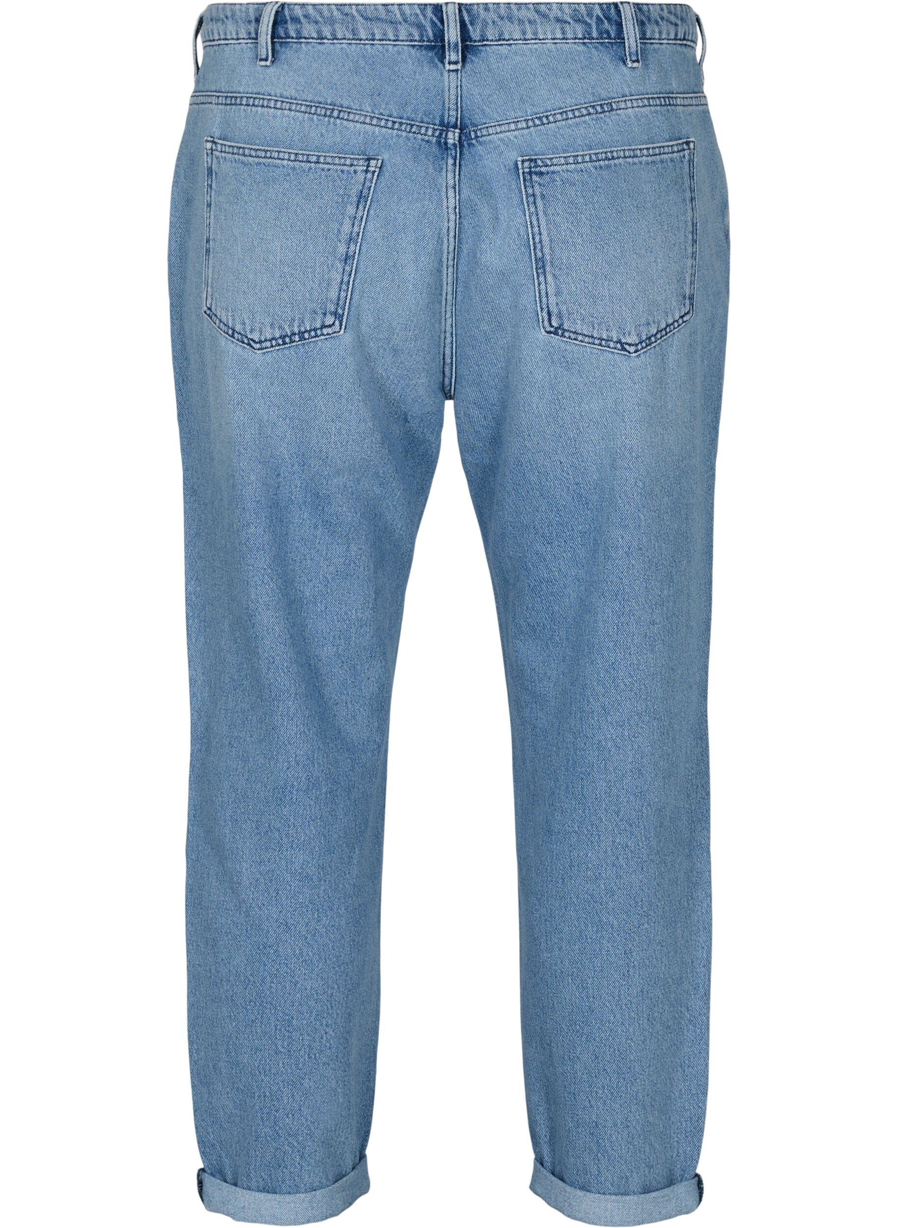 Zizzi Mille mom fit jeans med color-block , Blue Denim Comb, Packshot image number 1