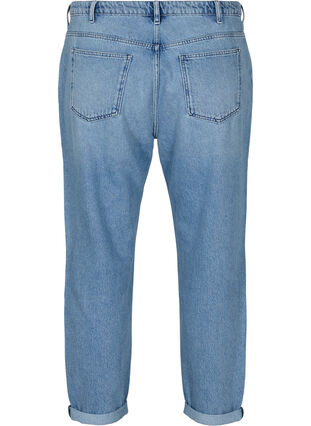Mille mom fit jeans med color-block , Blue Denim Comb, Packshot image number 1