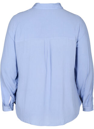 Viskose skjorte med brystlommer, Blue Heron, Packshot image number 1