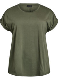 Kort&aelig;rmet t-shirt i bomuldsblanding, Gr&oslash;n