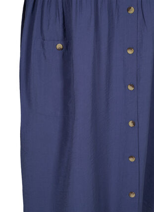 Kortærmet kjole med knapper og lommer, Nightshadow Blue, Packshot image number 3