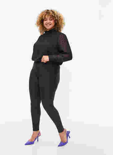 Shiny 7/8 leggings med baglommer, Black, Model image number 2