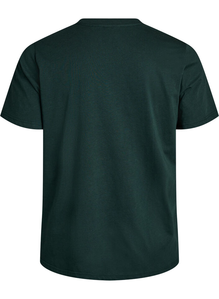 Basis t-shirt i bomuld med rund hals, Grøn, Packshot image number 1