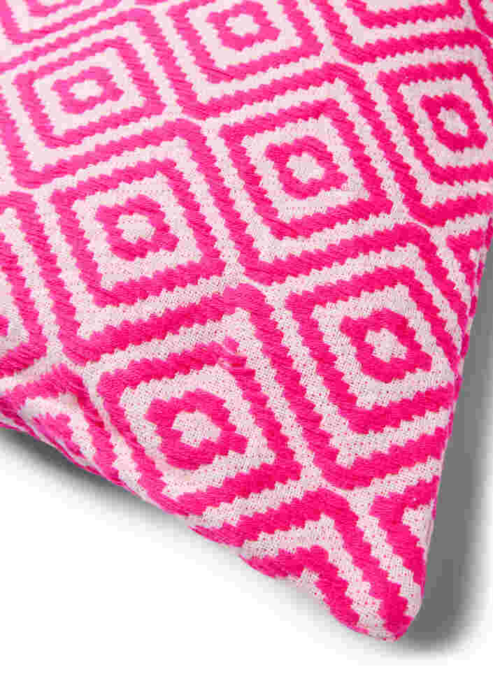 Jacquardmønstret pudebetræk, Pink Comb, Packshot image number 1