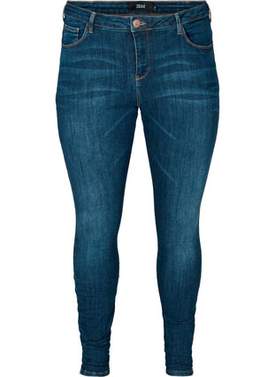 Super slim Amy jeans med høj talje, Dark Blue, Packshot image number 0