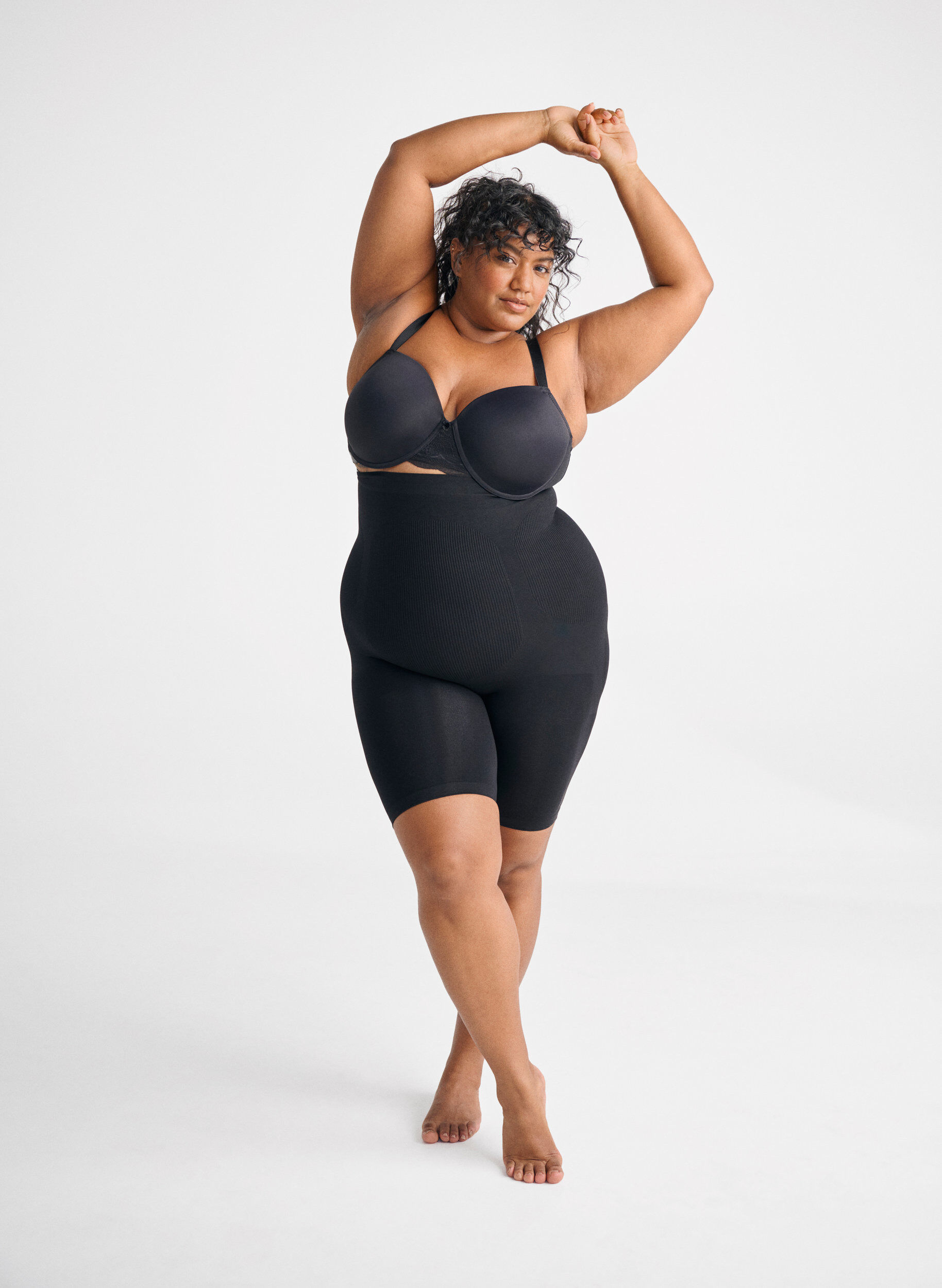 ZizziH&oslash;jtaljede shapewear shorts, Sort, Image image number 0