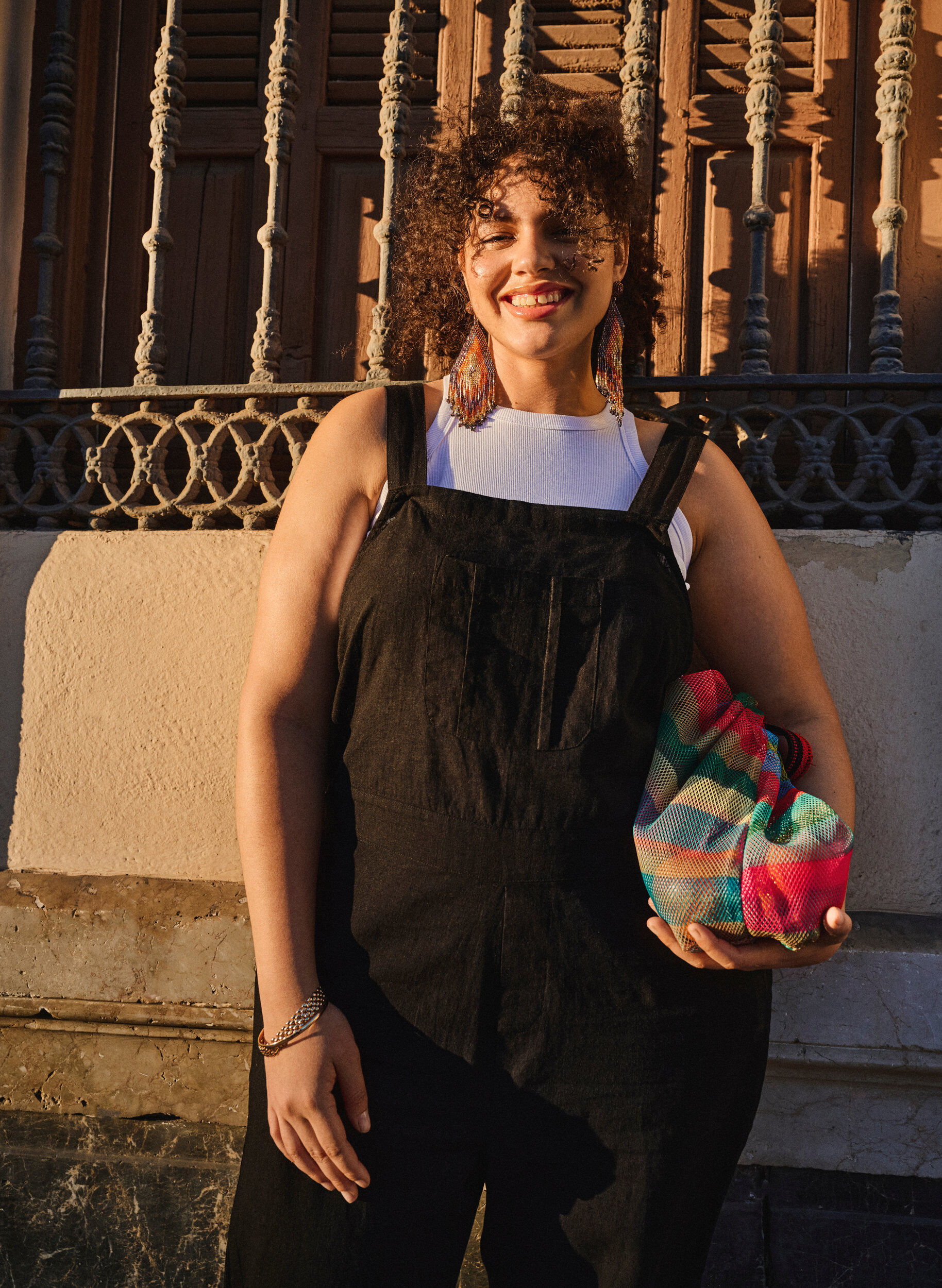 Zizzi Ribbet tanktop i bomuld, Bright White, Image image number 0