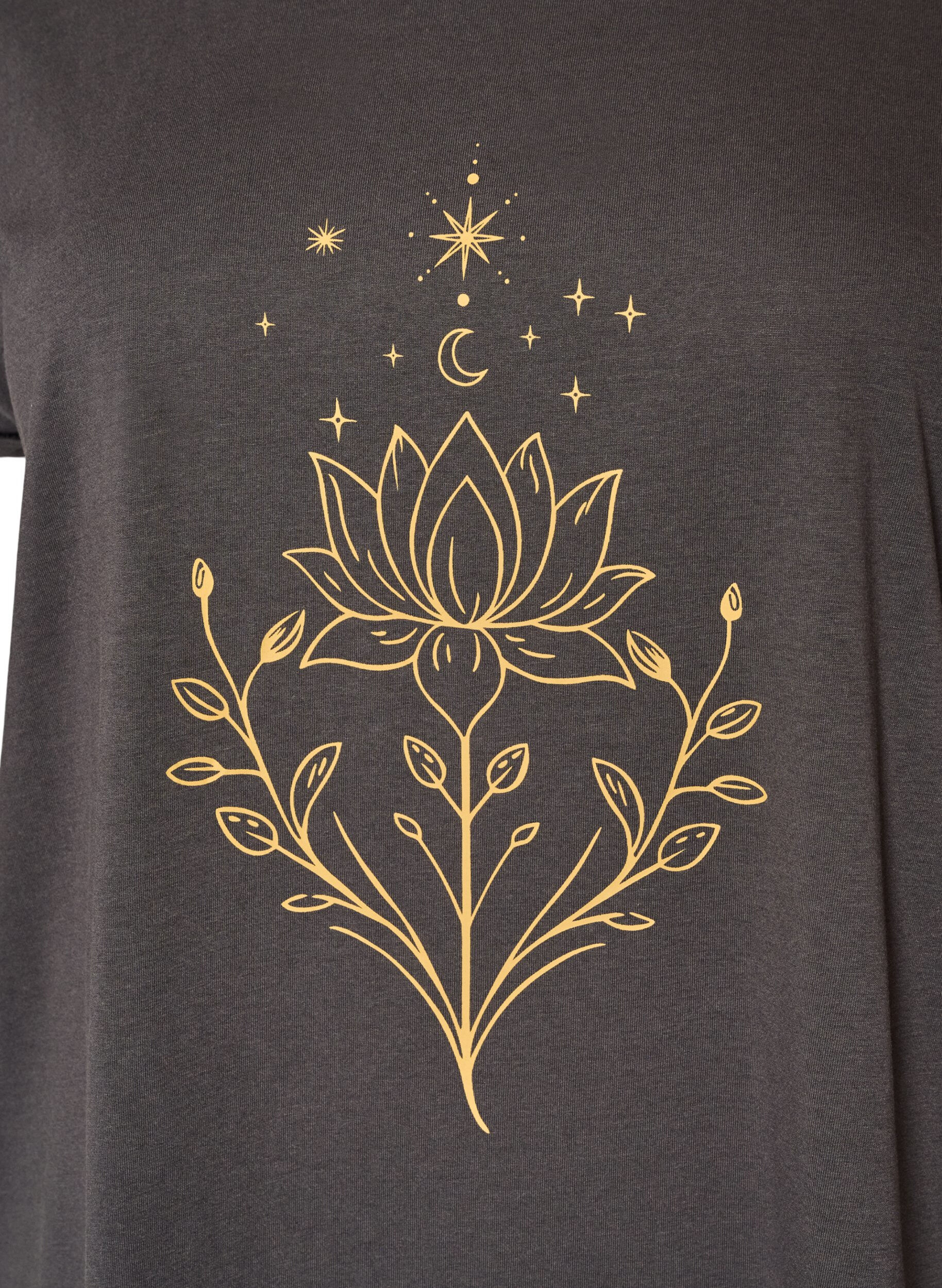 ZizziT-shirt med dekorativt frontprint, Gr&aring;, Packshot image number 2