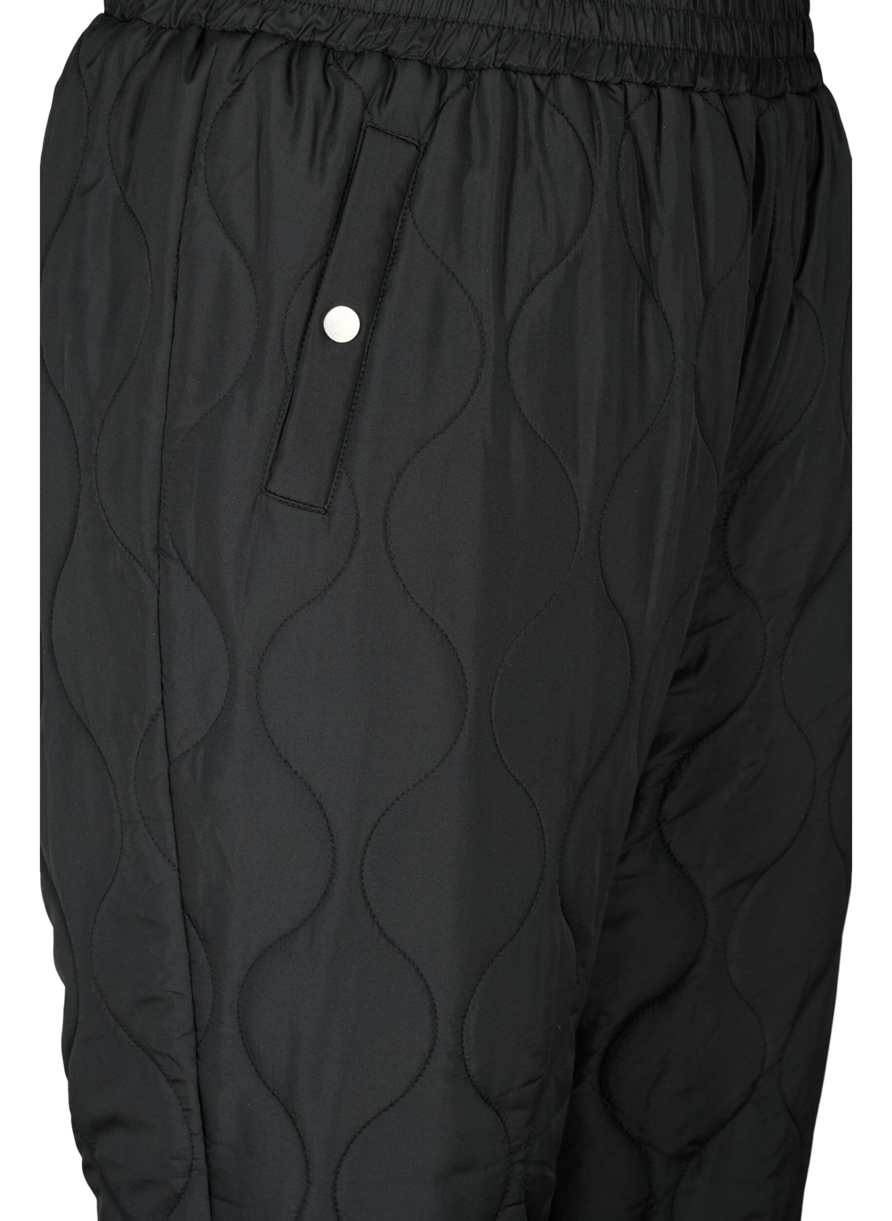 Zizzi Quiltede termobukser, Black, Packshot image number 2