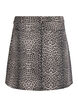 Kort denimnederdel med leopardprint og A-snit, Brun, Packshot image number 1