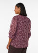 Bluse med blomsterprint og glittertr&aring;d, R&oslash;d, Model image number 2
