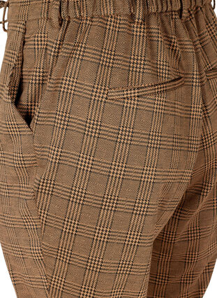 Cropped Maddison bukser med tern, Brown Check, Packshot image number 3