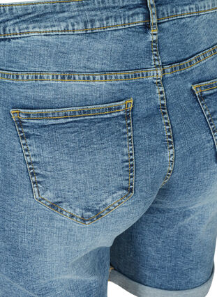 Denim shorts i bomuld, Mid Blue Stone Wash, Packshot image number 3