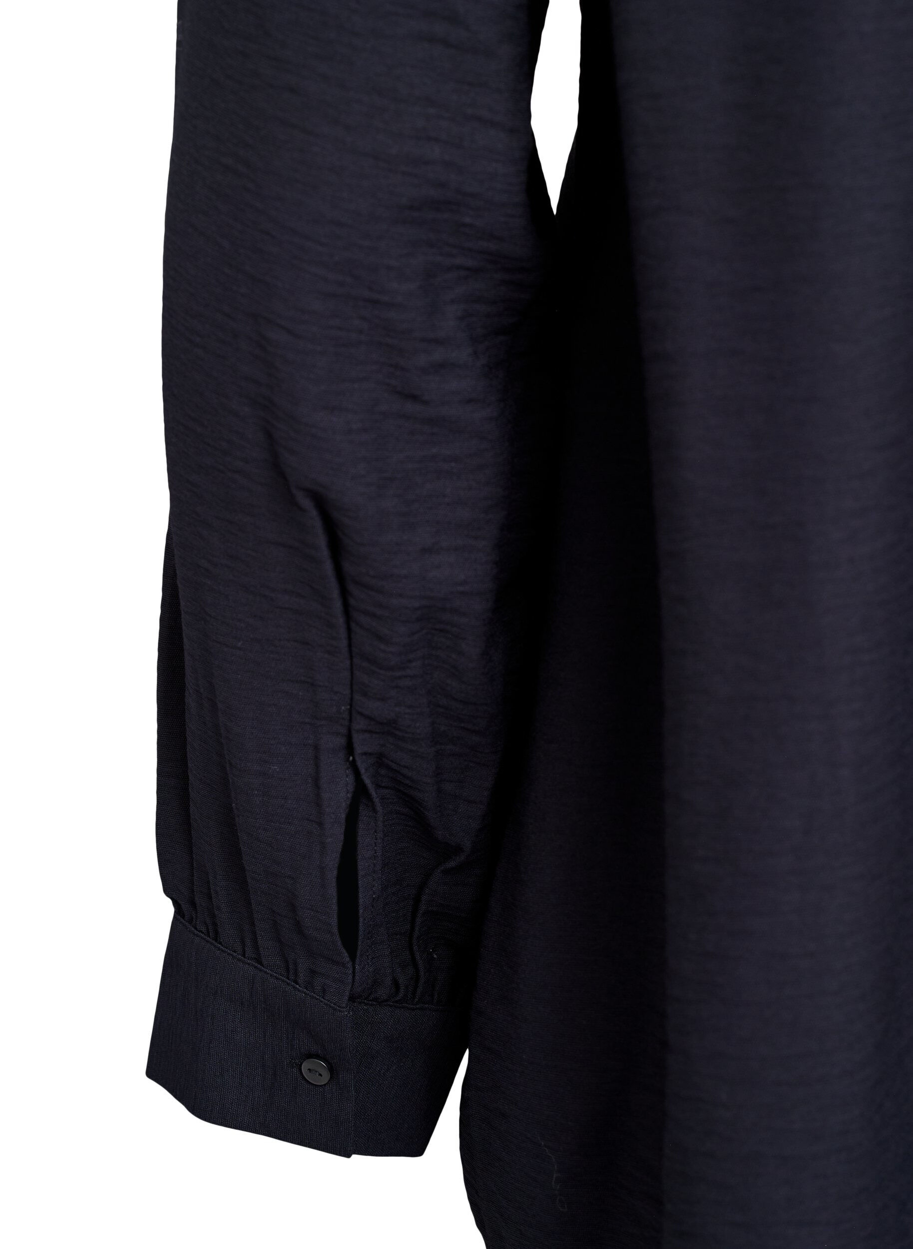 Zizzi Viskoseskjorte med A-shape, Sort, Packshot image number 3