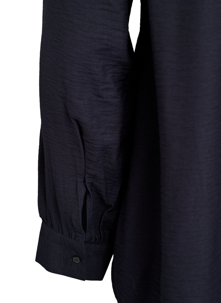 Viskoseskjorte med A-shape, Sort, Packshot image number 3