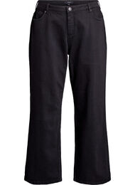 Wide leg jeans med h&oslash;j talje, Sort