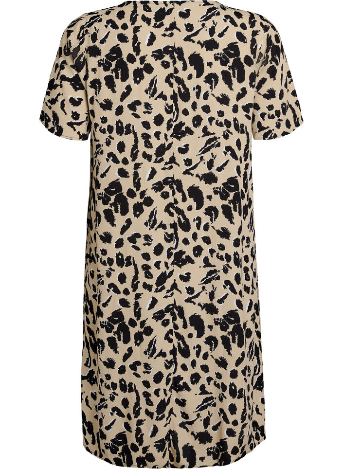 Viskose kjole med A-form, Beige, Packshot image number 1