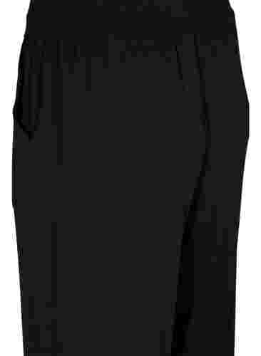 Viskose træningsbukser med lommer, Black, Packshot image number 3
