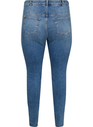 Super slim Amy jeans i bomuldsmix, Blue denim, Packshot image number 1