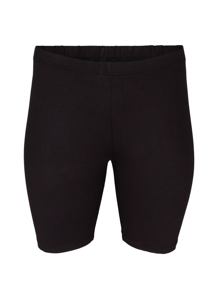 Ensfarvede basis cykelshorts, Sort, Packshot image number 0