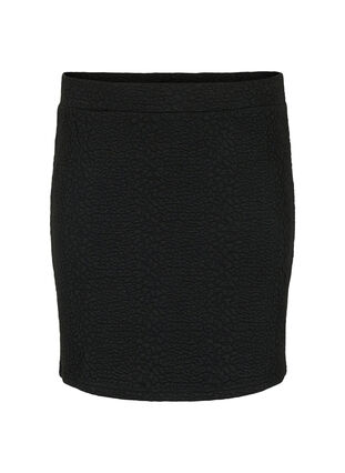 Kort nederdel med tekstur, Black, Packshot image number 0