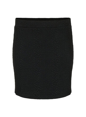 Kort nederdel med tekstur, Black, Packshot image number 0
