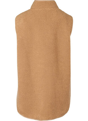 Lang teddy vest med lommer, Burro, Packshot image number 1