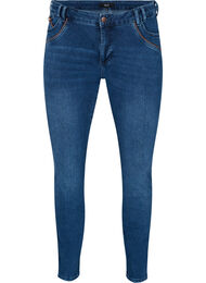 Ekstra slim Sanna jeans med regulær talje, Blue denim