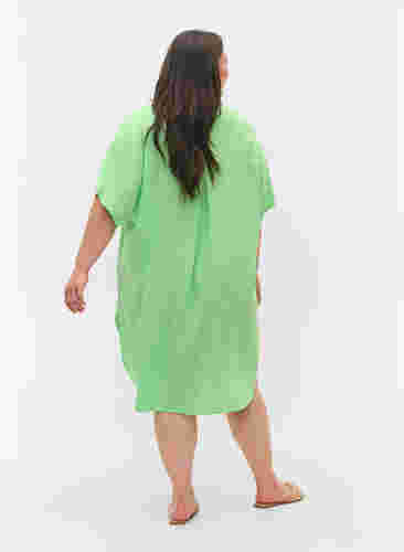 Lang viskose skjorte med 2/4 ærmer, Summer Green, Model image number 1