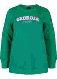 Bomulds sweatshirt med tekst tryk , Jolly Green