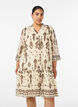 Kjole med ornamentprint og fl&aelig;sekrave, Beige, Model image number 0